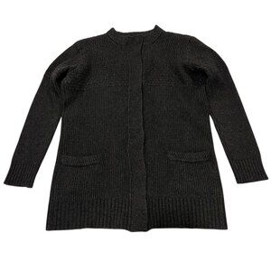 See By Chloe Long Snap Sweater Cardigan, Charcoal, S